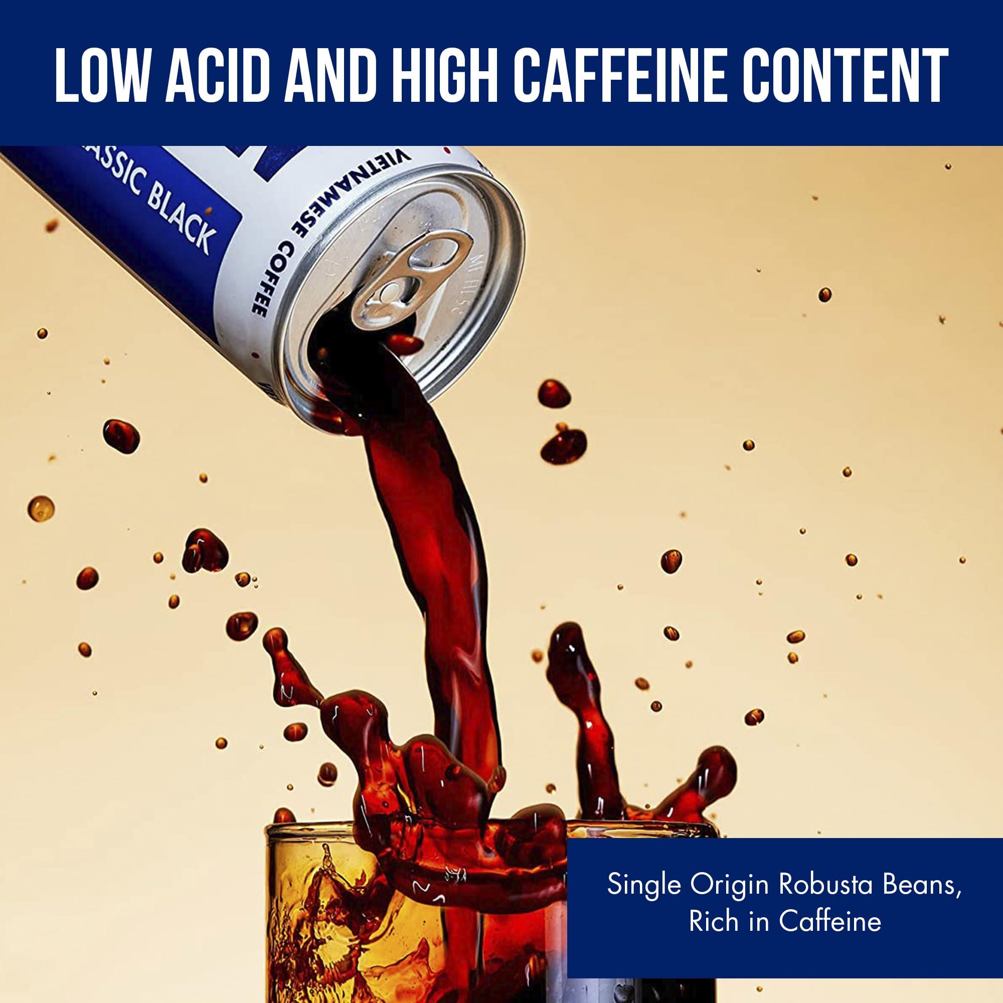 NGUYEN COFFEE SUPPLY Nguyen Coffee Supply - Classic Black: Vietnamese Cold Brew Coffee, 100% Robusta, Zero Sugar, Dairy-Free, 7.5 fl oz cans [12 Pack]