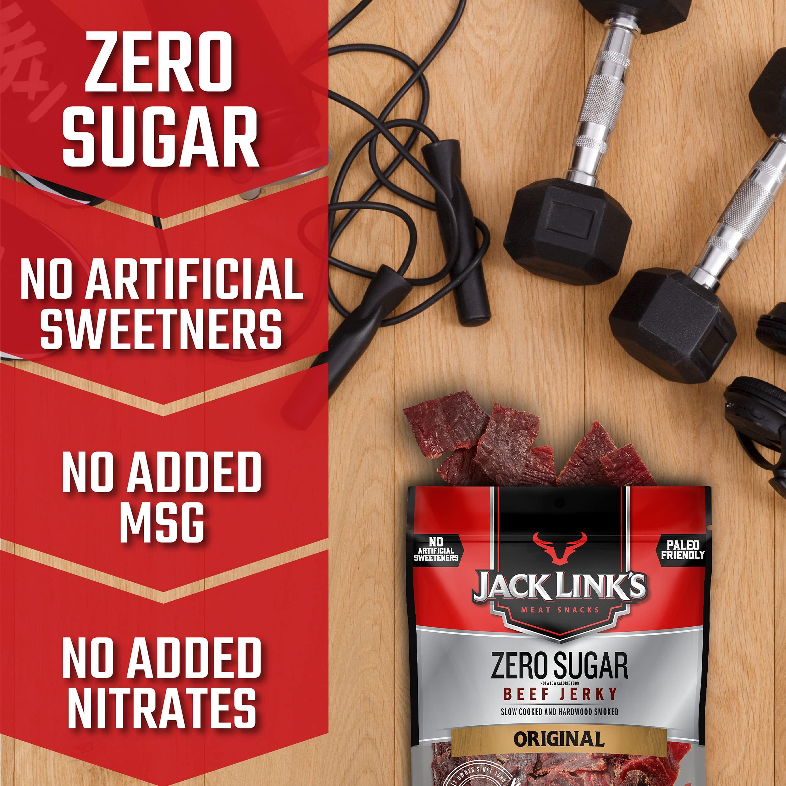 Jack Link's Jack Links Beef Jerky, Zero Sugar, Paleo Friendly Snack with No Artificial Sweeteners, 13g of Protein and 70 Calories Per Serving, No Sugar Everyday Snack (Packaging May Vary), 7.3 Ounce (Pack of 2)