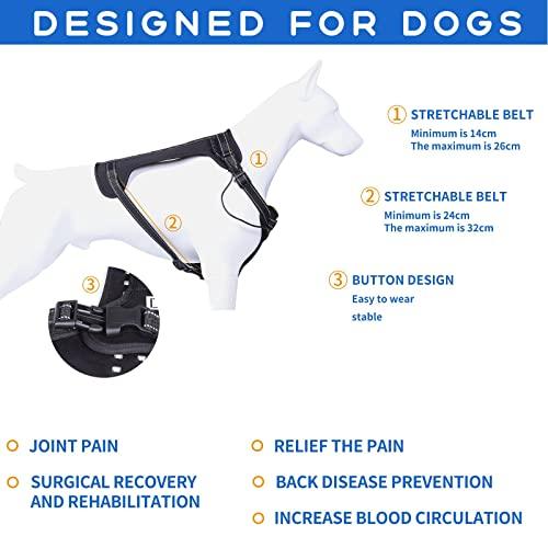 Dialudon Dialudon Dog Back Brace with Red Infrared Light Therapy for Muscle Joint Pain Relief, Red Light Therapy Devices for Dogs Home Light Therapy Adjustable Wrap for Arthritis, Back Pain, Surgical Recovery