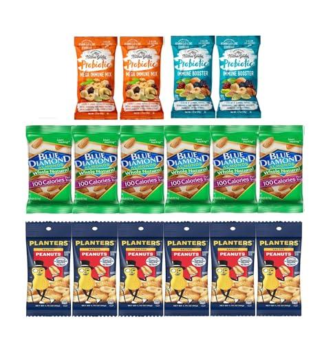 YESY Nuts Individual Packs - Healthy Snacks for Adults that includes Raw Almonds, Pistachios in shell, Sunflower seeds, and Planters nuts - Trail Mix Individual Packs - Perfect hiking snacks and travel snacks. (38 PACK)