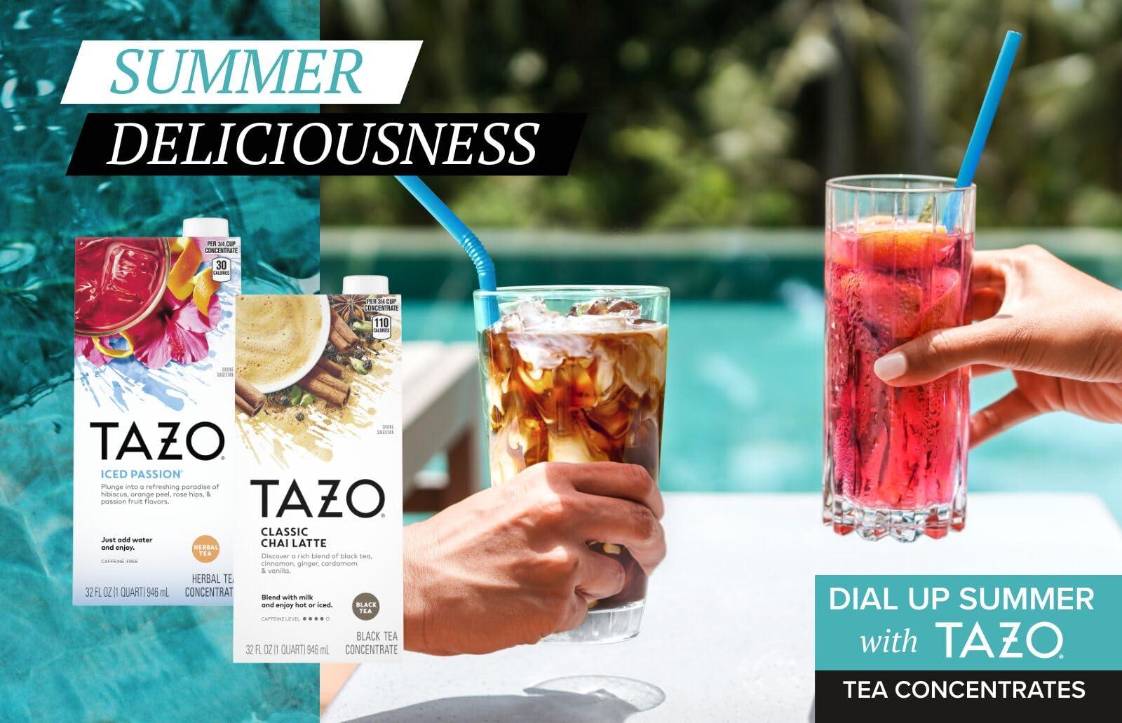 TAZO Tazo Concentrate For a Refreshing Cup of Tea Iced Passion Served Iced, Caffeine Free 32 oz