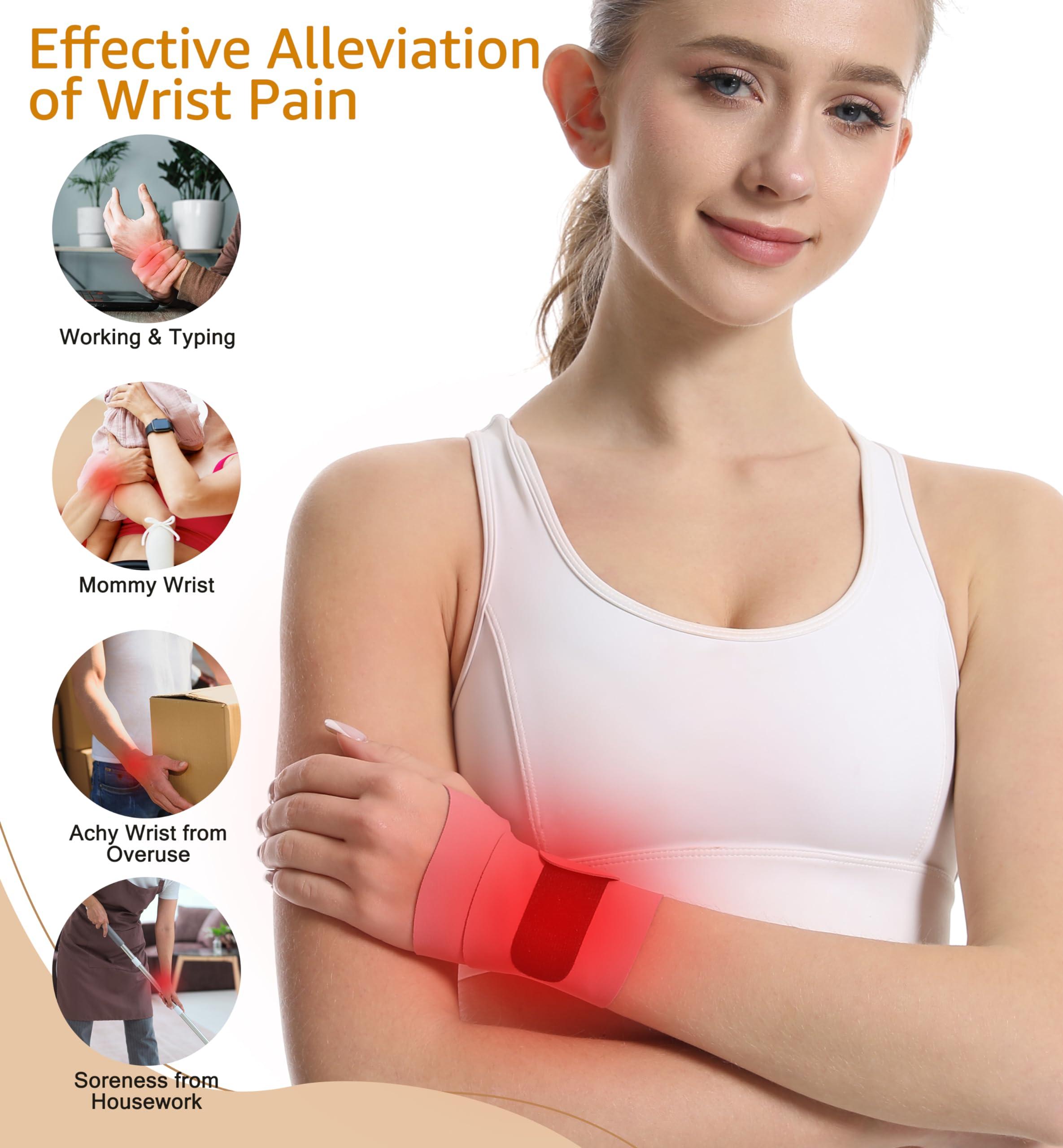 HGBOO HGBOO Ultra Thin and Soft Wrist Brace Wrist Wraps for Men and Women, Adjustable Wrist Support for Basketball Tennis Badminton Yoga Carpal Tunnel Syndrome, Pack of 2 (Pink)