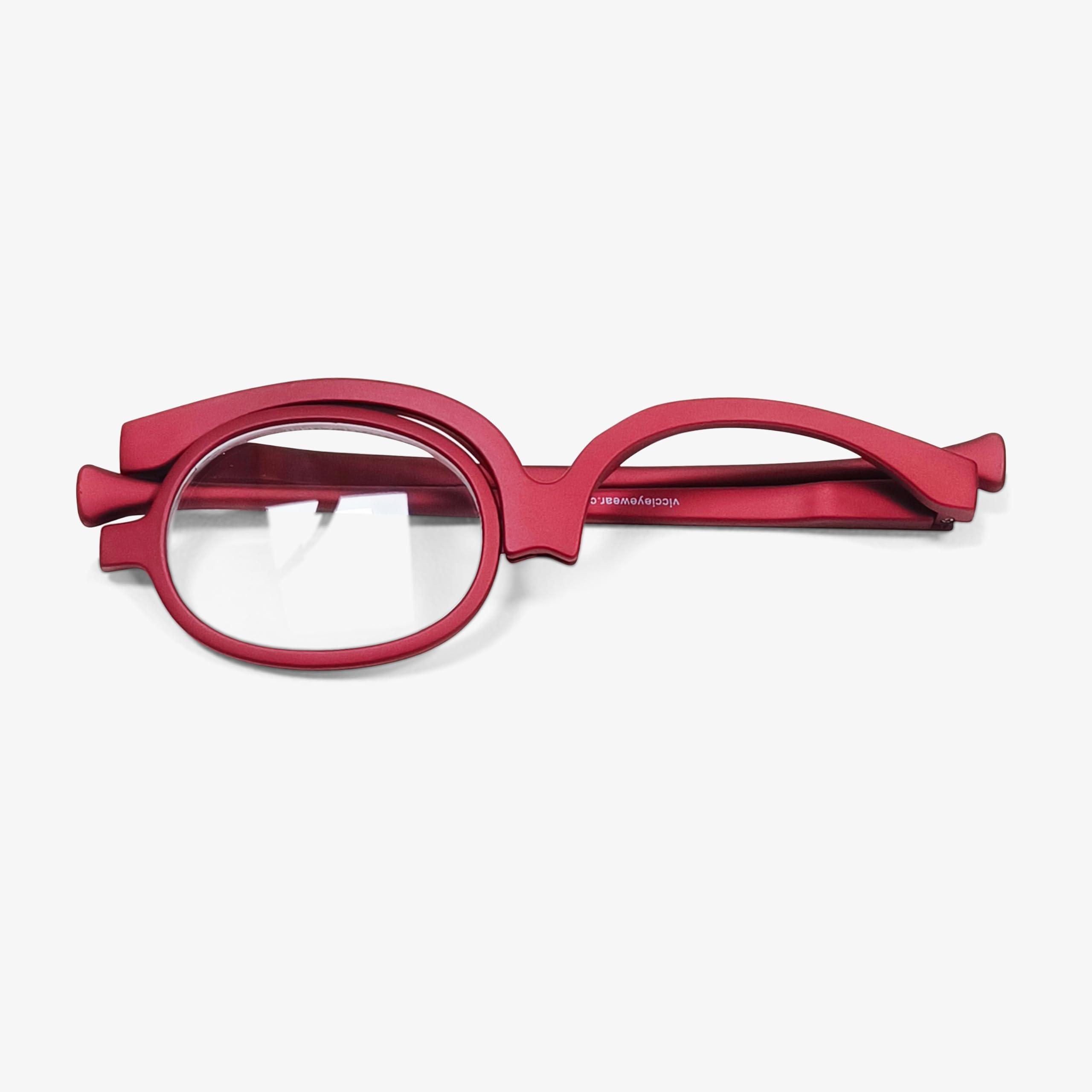 VICCI VICCI Makeup Reading Glasses | Cosmetic Readers Flip Up Lens Magnifying Eyeglasses for Women | Dual-Purpose Functionality, Lightweight Makeup Glasses | Offering Distortion-Free Vision +3.5 | Red