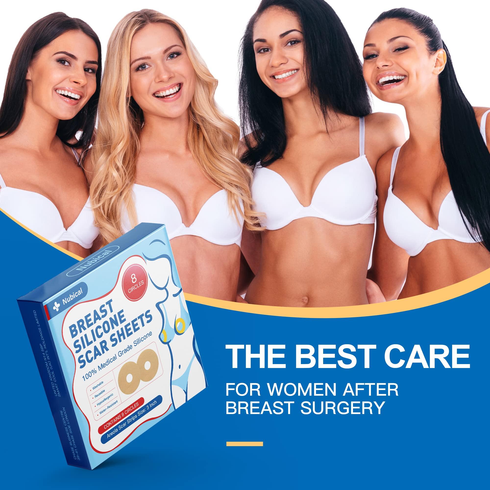 Nubical Medical Silicone Scar Sheets 8 Pack, Breast Scar Treatment After Surgery, Post Surgery Supplies Scar Removal SheetsBreast Reduction After Surgery for Scars