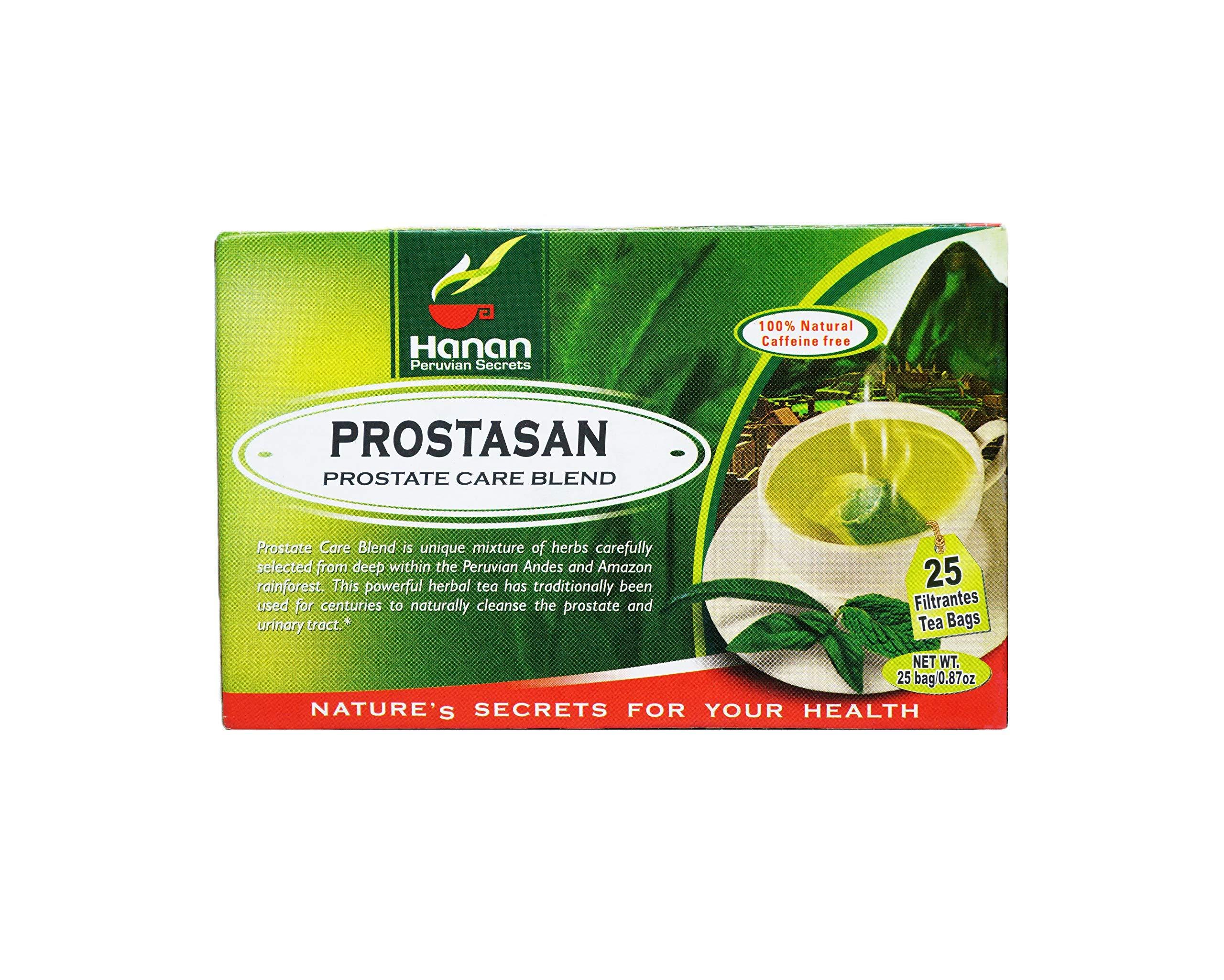 HANAN PERUVIAN SECRETS Hanan Peruvian Secrets Prostasan Herbal Tea | 100% Natural Prostate Care Blend | 25 Tea Bags | Naturally Aids in Cleansing the Prostate and Urinary Tract