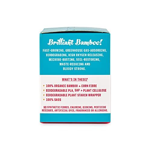 FLO FLO Organic Bamboo Period Pads for Women, Biodegradable, Winged, Feminine Care, Organic Menstrual Products, Plant-Based, Plastic-Free, Sanitary Napkins, Night Pads, Black-Owned, Compostable,14 Count