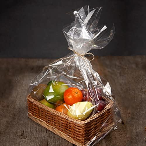 HFHSY HFHSY (118 ft x 34 in ft Clear Cellophane Wrap Roll 3 Mil - Cellophane Roll - Clear Wrap Cellophane Bags - Clear Wrapping Paper to Wrap Gift Baskets - Clear Gift Wrap for Baskets