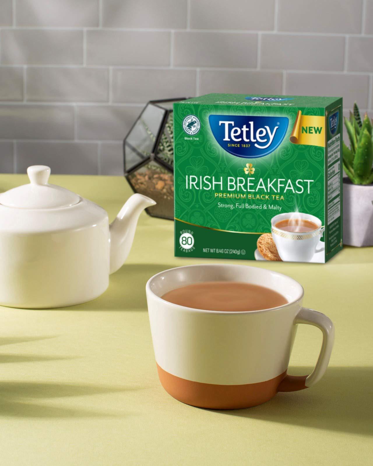 Tetley Tetley Irish Breakfast Premium Black Tea, 80 Tea Bags, Rainforest Alliance Certified