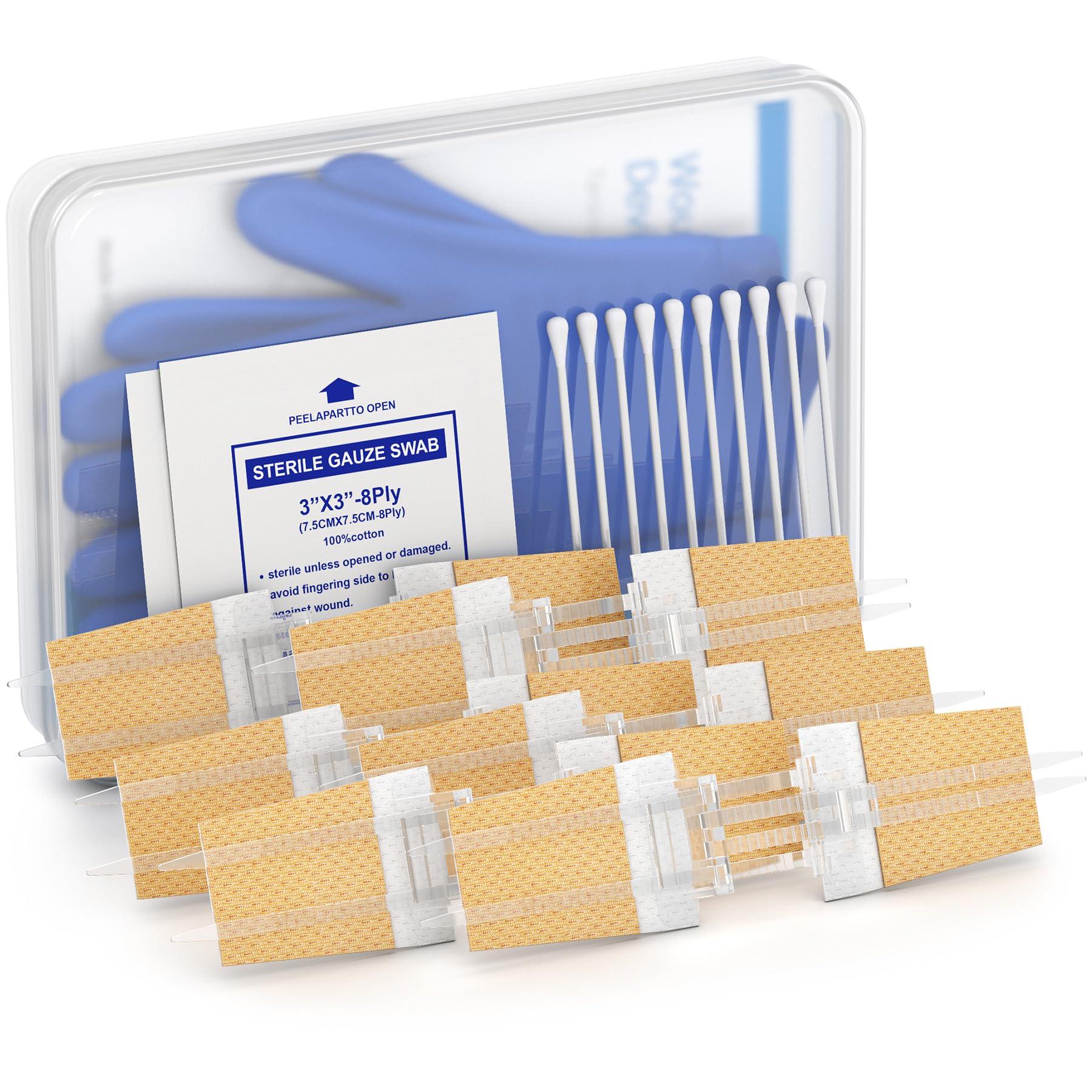 SEABIRD Zip Stitch Wound Closure Kit, Butterfly Bandages,Quick Clot for Easy Use, Surgical Quality,Emergency Laceration Closures Strips, Suture-Free Surgical Repairment, First Aid Wound Care (Yellow, 6)