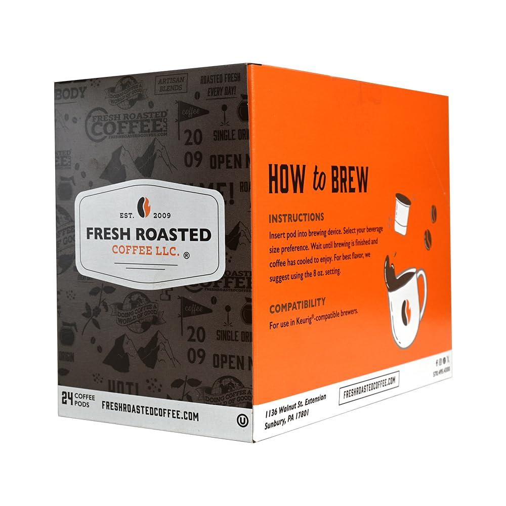 Fresh Roasted Coffee Fresh Roasted Coffee, Caramel, Flavored Coffee Pods, 24 Count