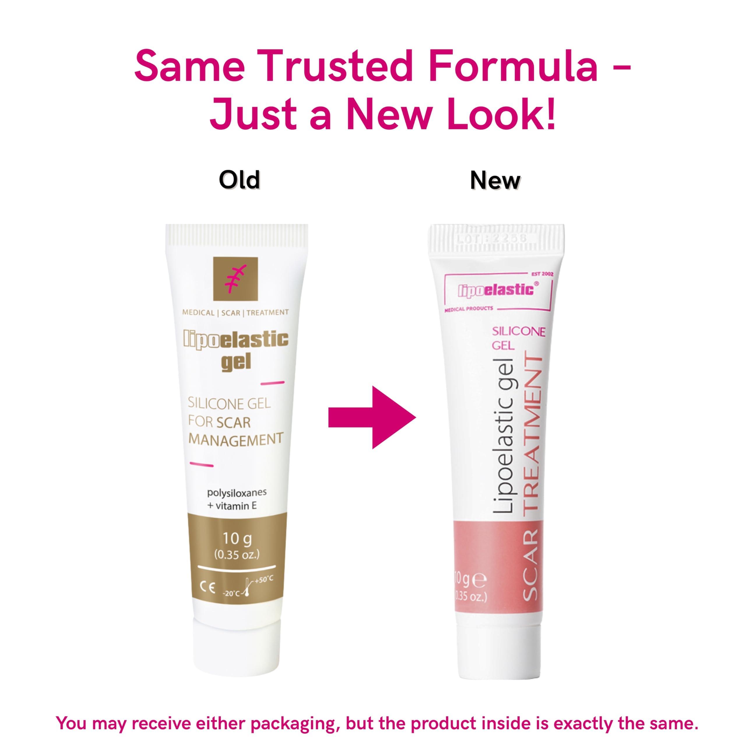 LIPOELASTIC LIPOELASTIC Silicone Scar Cream for Surgical Scars, Medical Grade Silicone Scar Gel with Vitamin E for C-Section, Burn, Stretch Marks, Wound, Old Scar, Acne Scar Treatment, Crema para Cicatrices