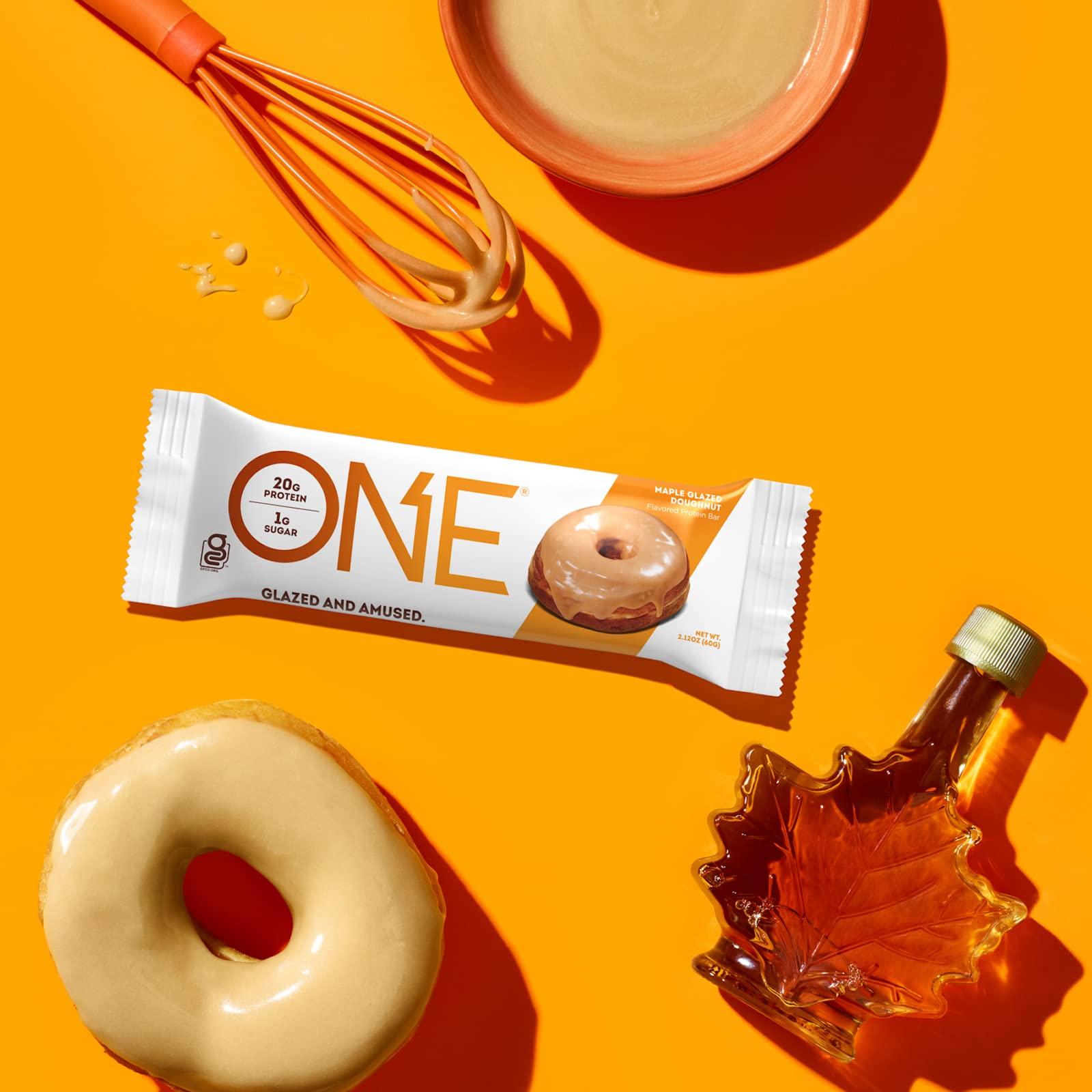 ONE ONE Protein Bars, Chocolate Chip Cookie Dough, Gluten Free Protein Bars with 20g Protein & Protein Bars, Maple Glazed Doughnut, Gluten-Free Protein Bar with 20g Protein and only 1g Sugar
