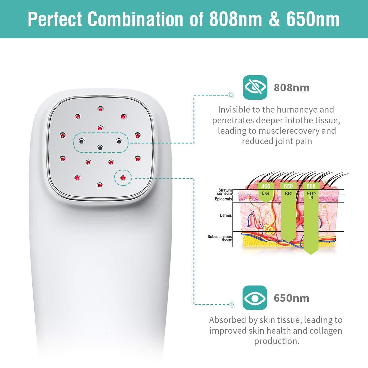YOUICHIC Handheld Cold Laser Therapy Device with LED Display, Low Level Red Light Therapy for Dog Human Pain Relief Joint and Muscle, Body Back Shoulder Knee Pain, 4 Power & 4 Timer