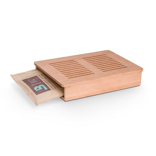 NewAir NewAir x Boveda 500 Count Electric Humidor, Spanish Cedar Shelves with Temperature Control, Cigar Humidor Box with Built-In Boveda Humidity Control in Stainless Steel