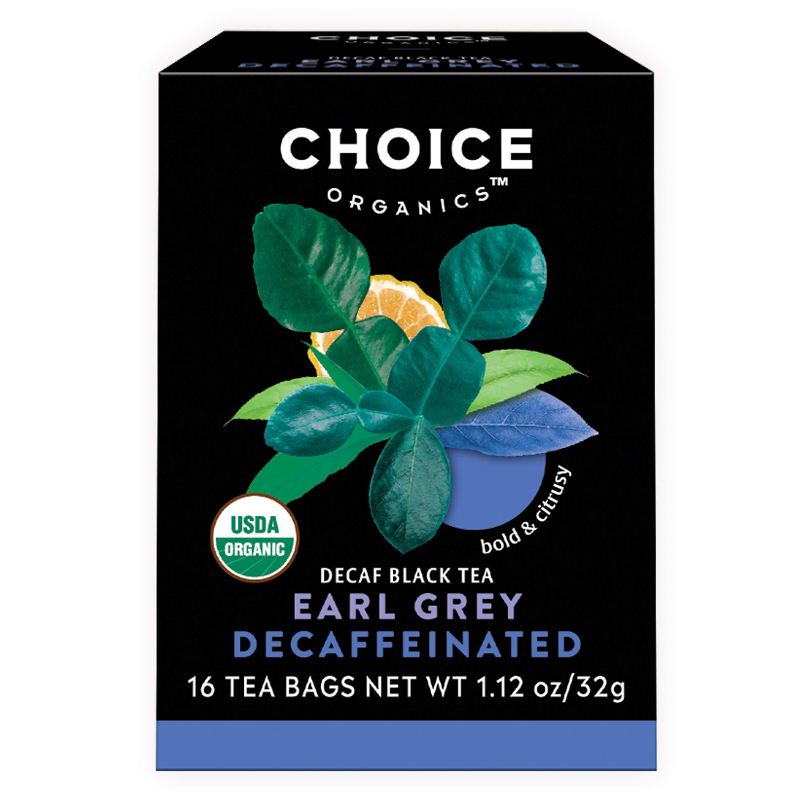 Choice Organics Choice Organics - Organic Decaffeinated Earl Grey Tea (3 Pack) - With Bergamot - Fair Trade - Compostable - 48 Organic Black Tea Bags