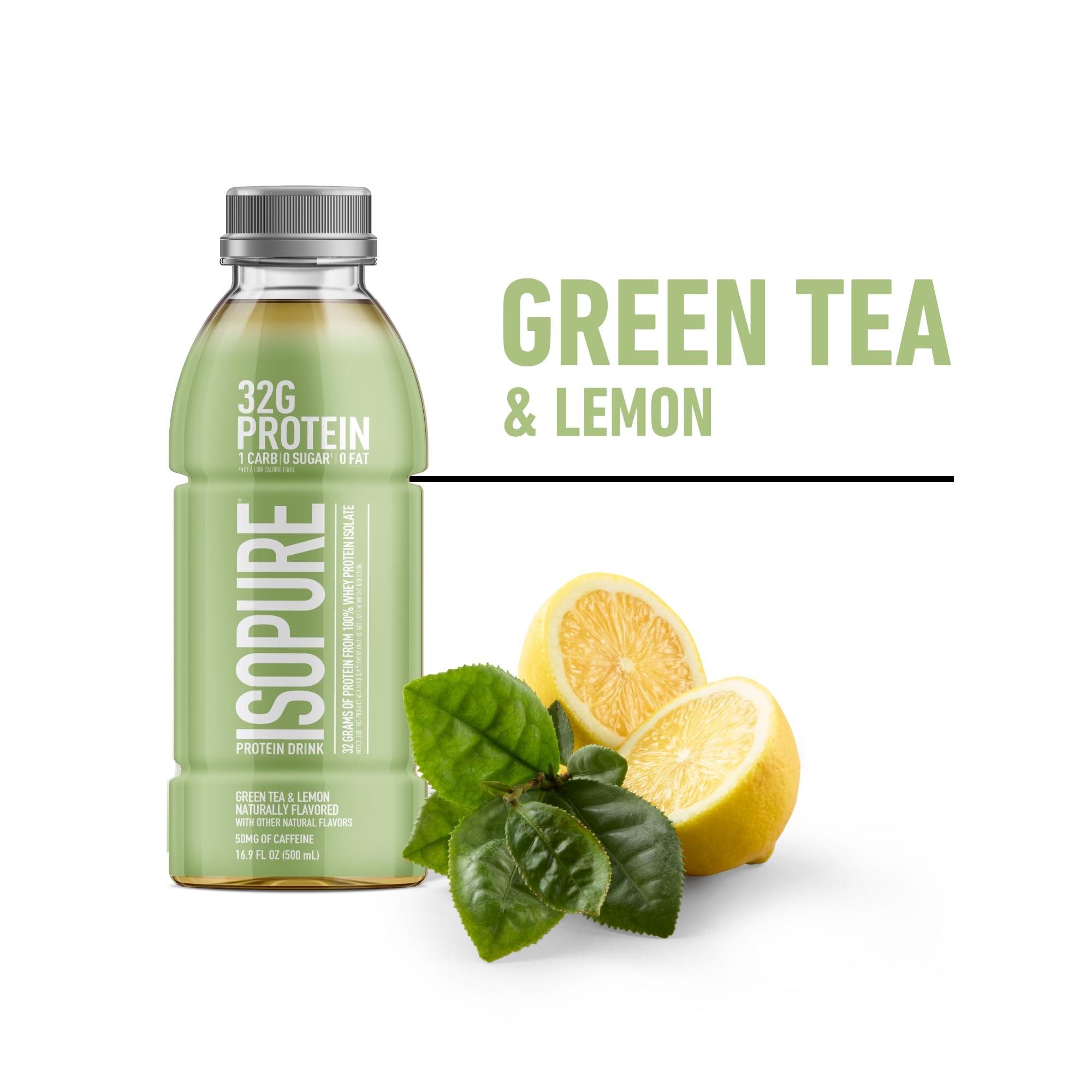 Isopure Isopure Zero Carb 32g Protein Ready-to-Drink, Whey Protein Isolate, Green Tea, 16 Fl Oz (12 Bottles)