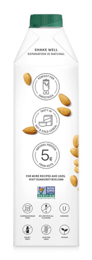 Elmhurst ELMHURST Unsweetened Almond Milked, 32 FZ