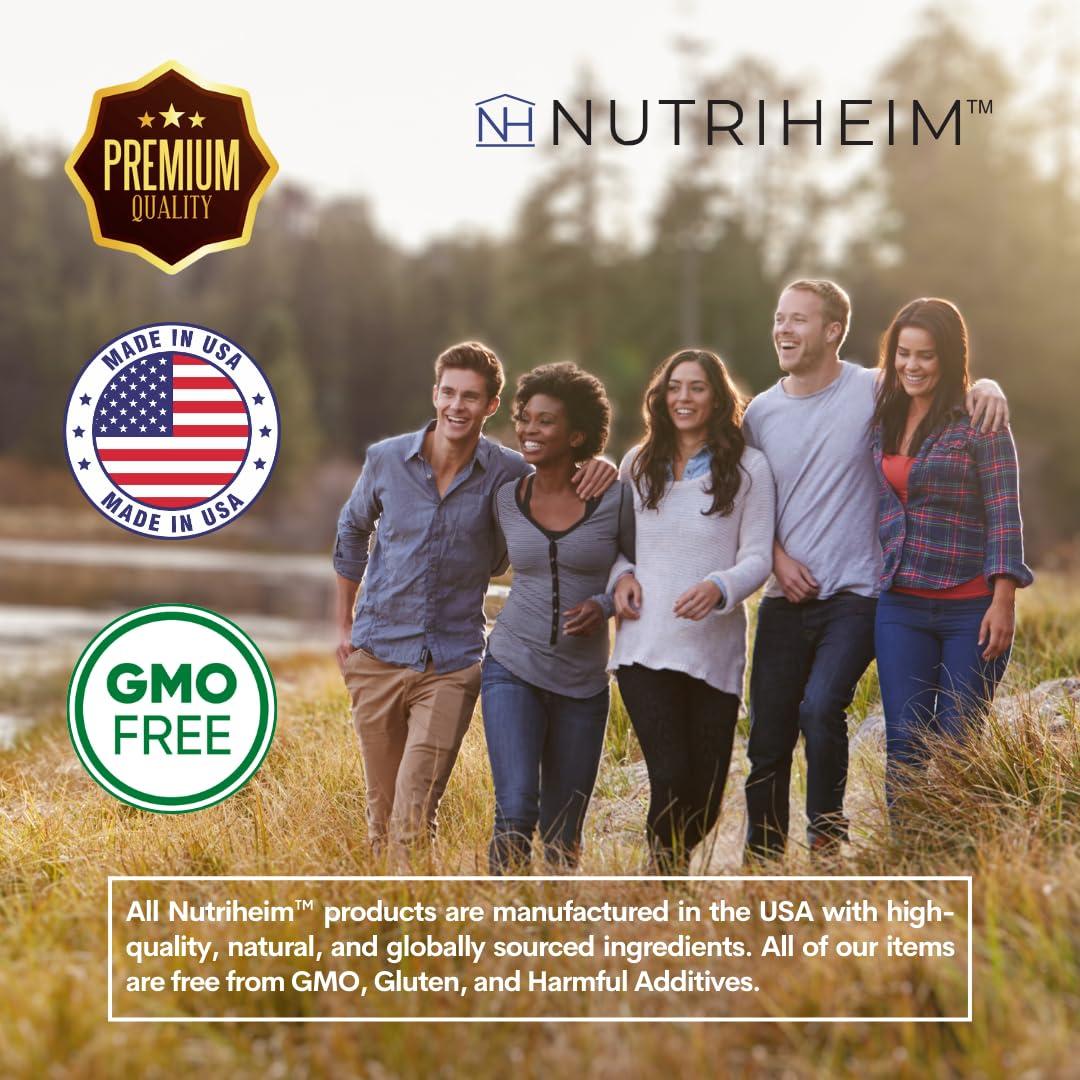 Nutriheim Nutriheim Agaricus Blazei Organic Mushroom Extract for Immune & Energy Support - 30% Polysaccharides & 180 Veggie Capsules - Non-GMO, Gluten-Free, Vegan-Friendly Supplement