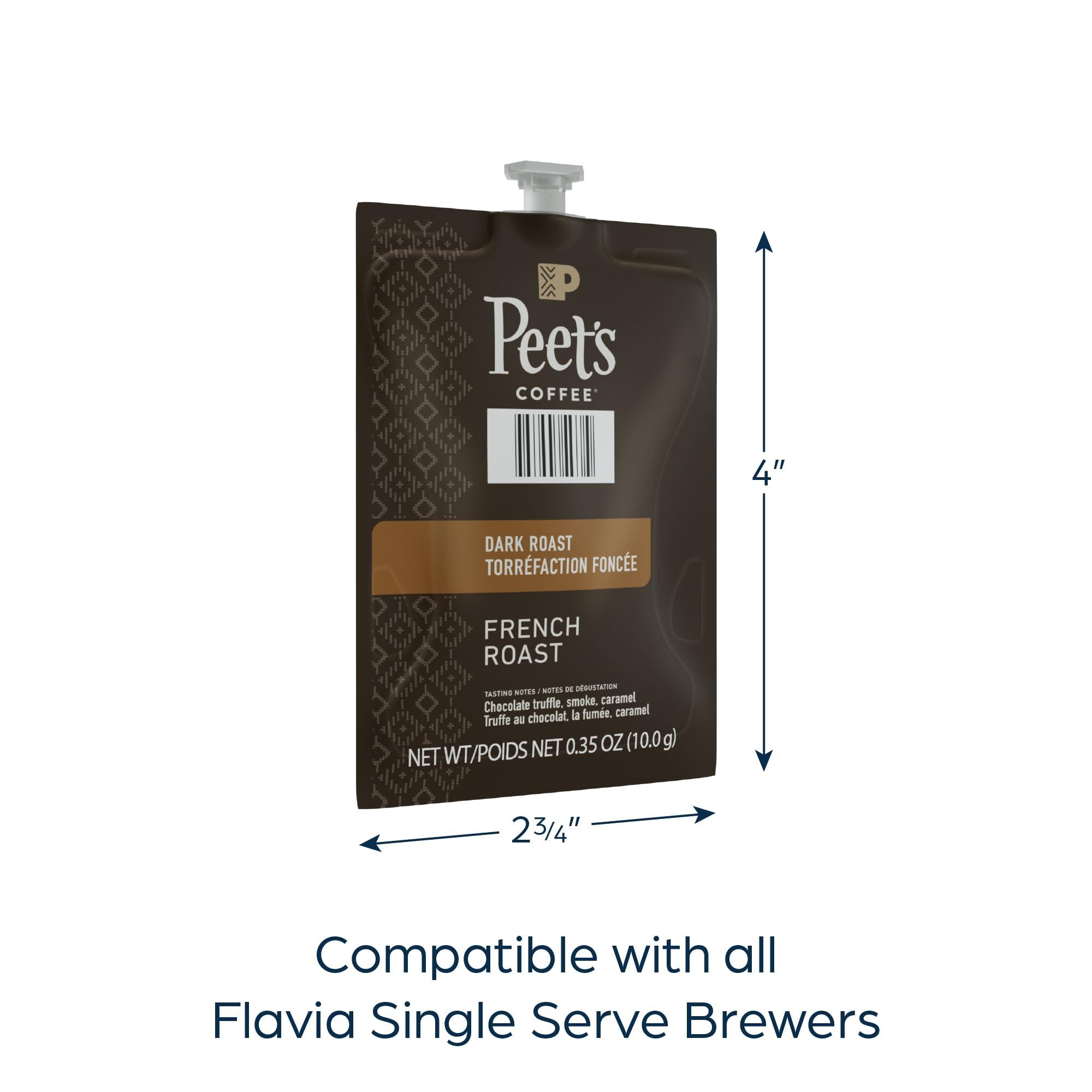 Flavia Peet\'s Coffee & Tea Flavia Ground Coffee Freshpacks, French Roast, 0.35 Oz Freshpack, 76/carton