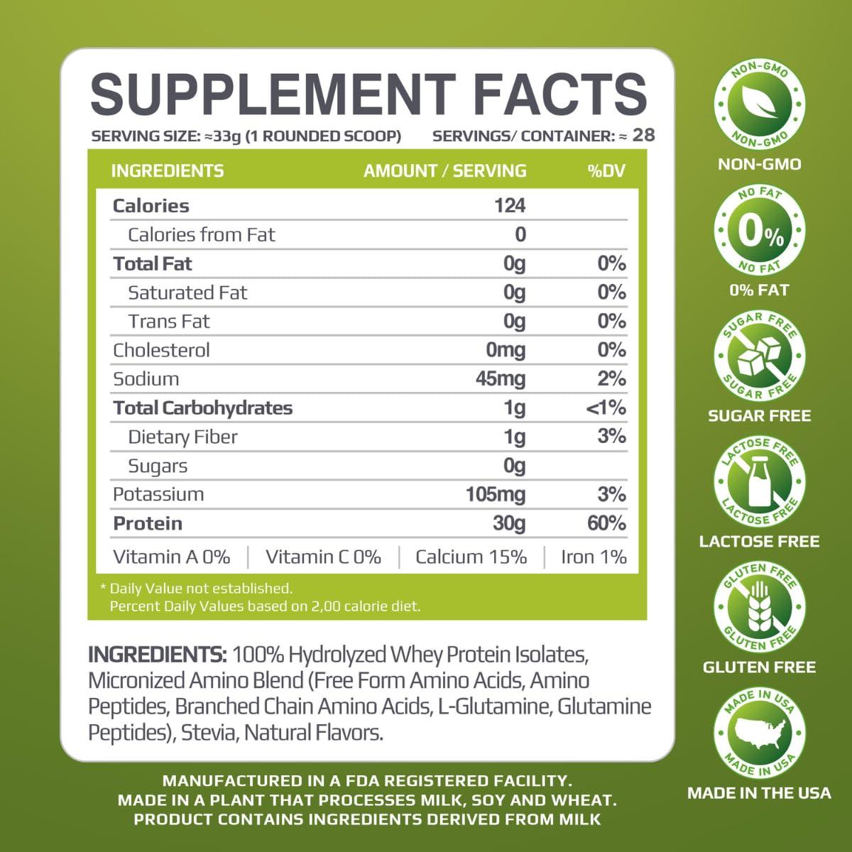 MFL MUSCLE FOOD LABS MFL 100% Pure Isolate Protein 2 lbs l 30g of Protein l 12g Amino Acids l Keto Friendly l Low Carbs | 28 Servings (Vanilla Bean)