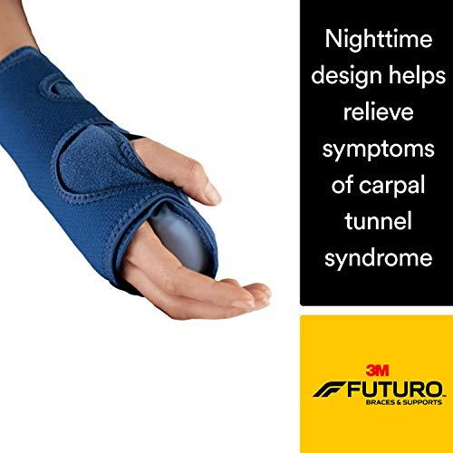 Futuro FUTURO Night Wrist Support, Left or Right, Adjustable, Helps Provide Nighttime Relief of Carpel Tunnel Symptoms, Made of Breathable Material, Easy-to-Use Sleeve Design, One Size Fits Most (48462ENR)