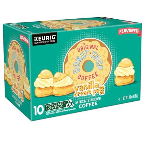 The Original Donut Shop The Original Donut Shop Vanilla Cream Puff Coffee, Keurig Single Serve K-Cup Pods, Medium Roast Coffee, 60 Count, (6 Packs of 10)