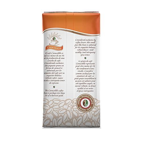 Café Santo Domingo INDUBAN Café Santo Domingo Caracolillo, 16 oz Bag, Ground Peaberry Coffee, Medium Roast - Product from the Dominican Republic (Pack of 1)