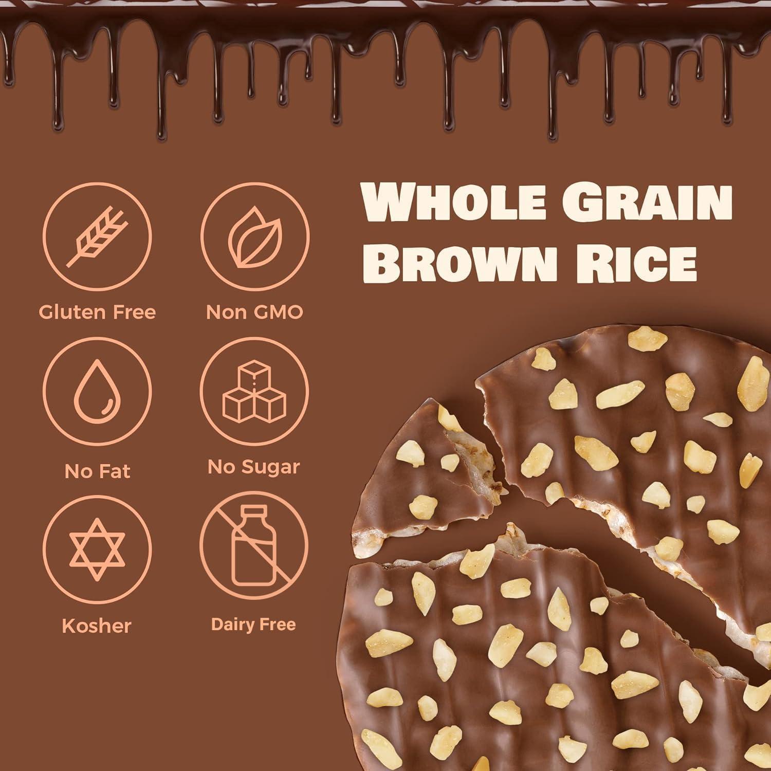 LIEBERS LIEBERS Thin Chocolate Rice Cakes, Kosher Certified Dairy and Dairy Free Options, Gluten Free Snack (Brittle Topped Dark Chocolate)