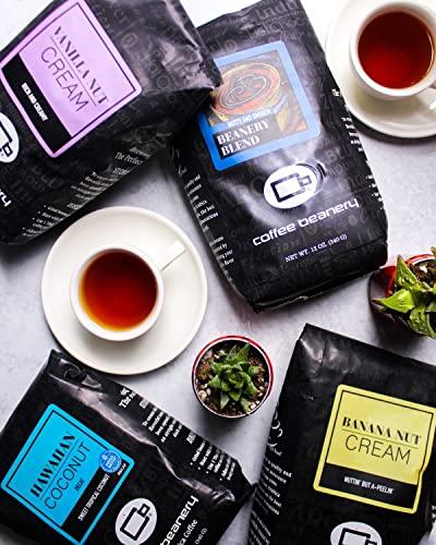 Coffee Beanery Vanilla Macadamia Nut Decaf Coffee by Coffee Beanery | 12oz Flavored Decaf Coffee Ground Medium Roast Coffee | 100% Specialty Arabica Coffee Ground | Gourmet Coffee | Flavored Fine Ground Coffee Medium Roast