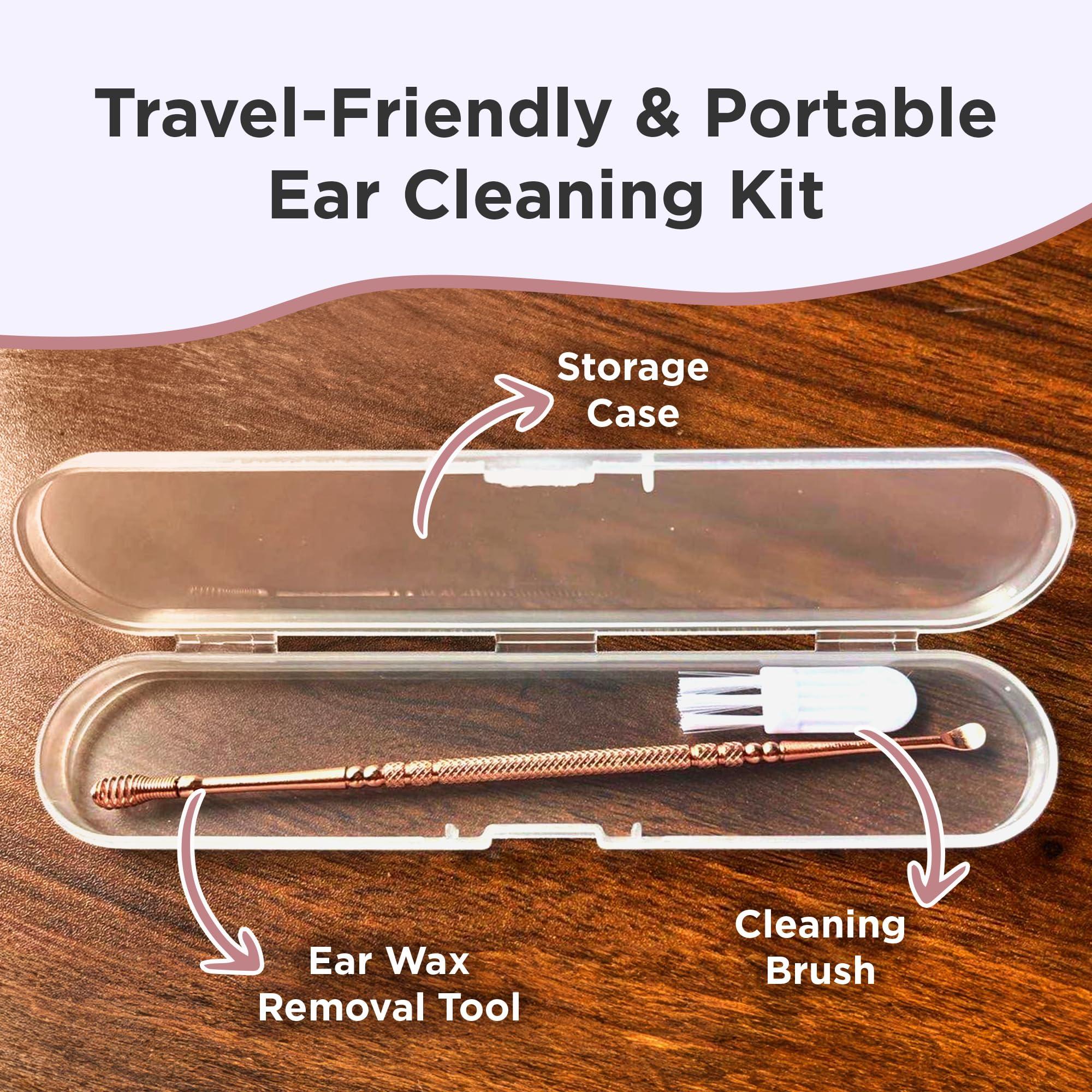Generic 360 Spiral Ear Pick & Ear Spoon - Double-Headed Ergonomic Ear Wax Tool for Cleaning Ear Canal - Hygienic, Rust-Proof Stainless Steel Earwax Remover - With Portable Storage Case & Brush