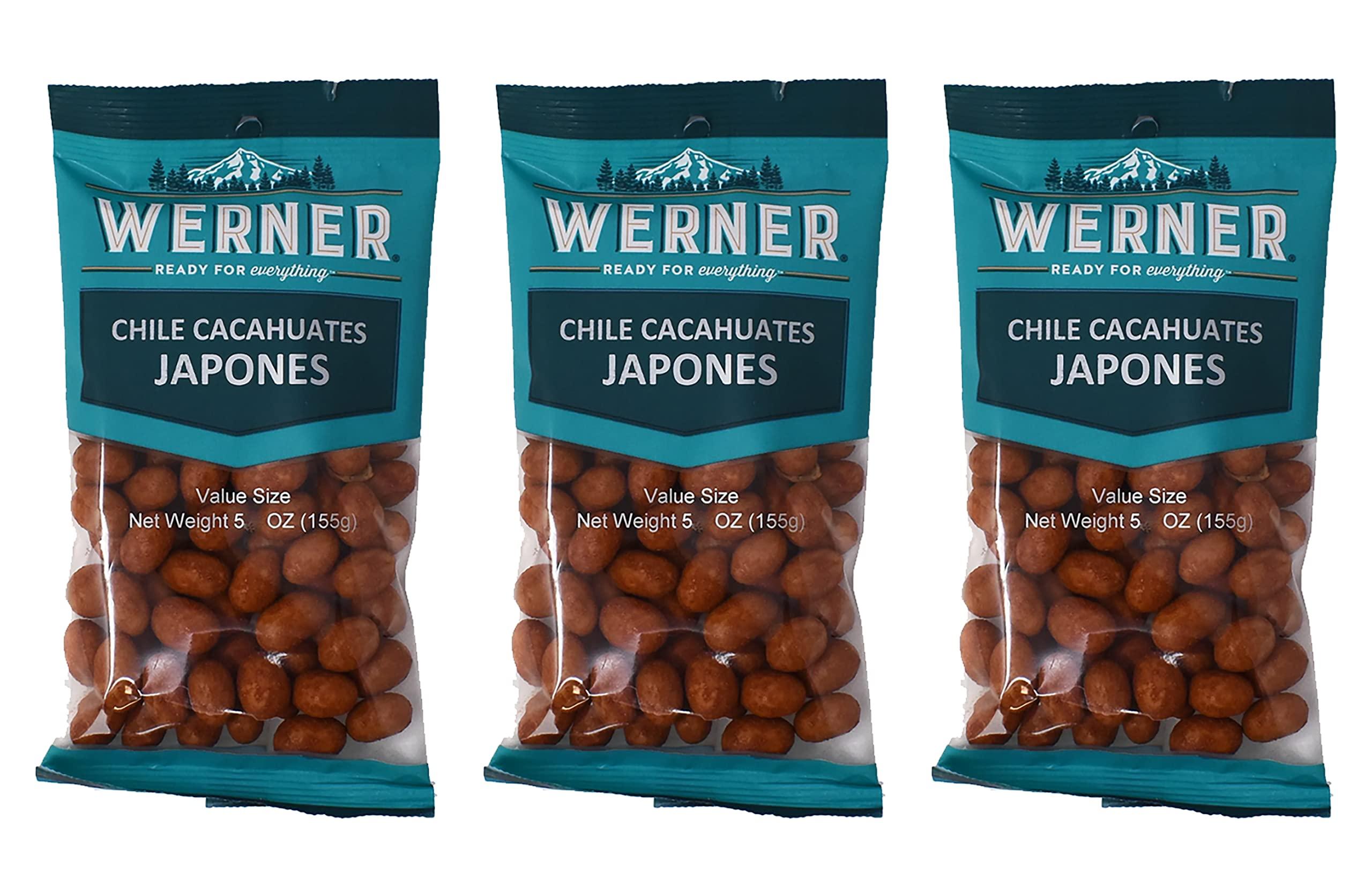 Werner Gourmet Cacahuates Japones con Chile (Japanese Spicy Peanuts) 5 oz Bag (Pack of 3)