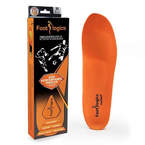 Footlogics Footlogics Full-Length Sports Orthotic Shoe Insoles with Arch Support for Heel Pain, Ball of Foot Pain (Metatarsalgia), Flat Feet - Football, Pair, XL