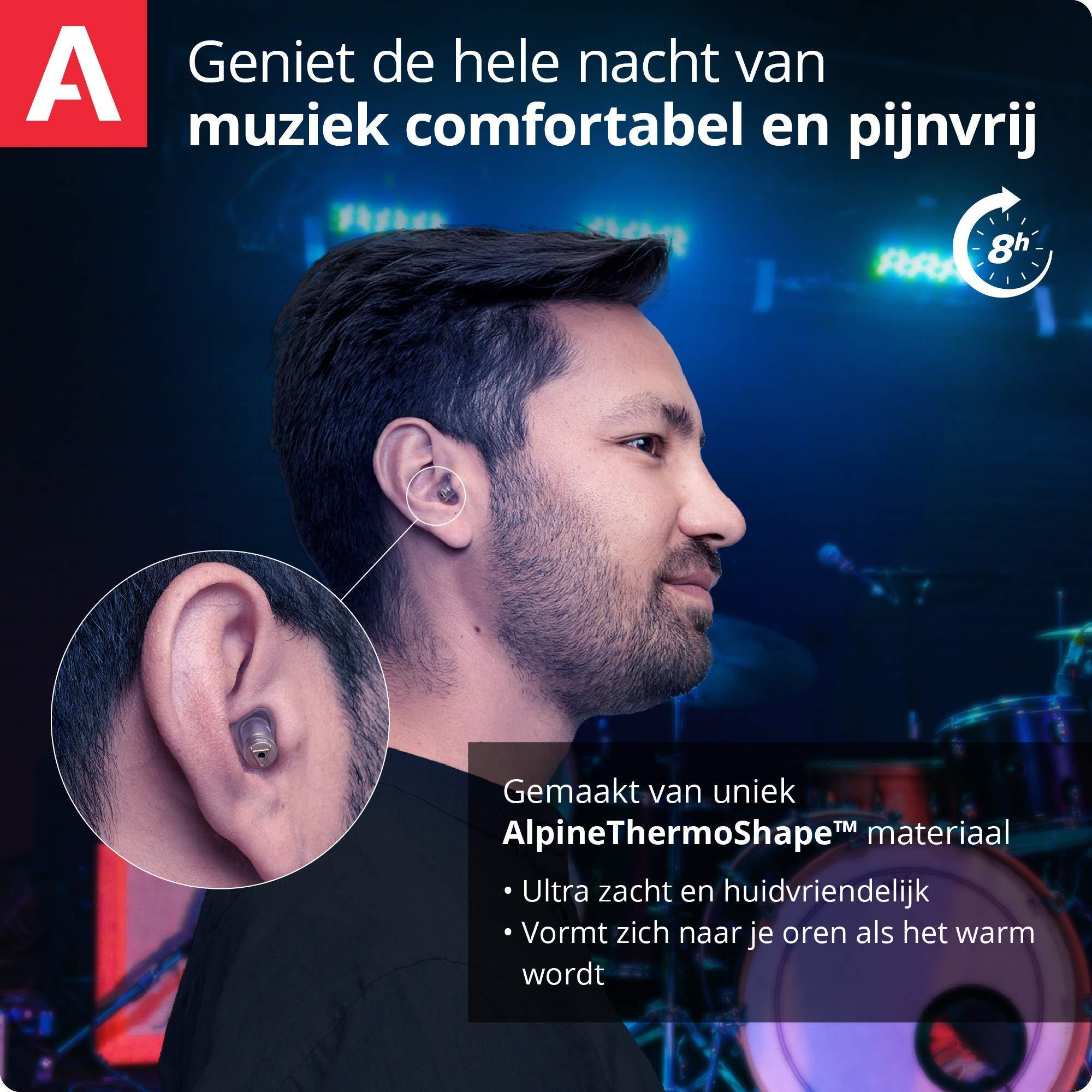 Alpine Hearing Protection Alpine MusicSafe - High Fidelity Earplugs for Musicians - 2 Interchangeable Filter Sets: 19 & 22 dB - Professional Musician Hearing Protection - Transparent