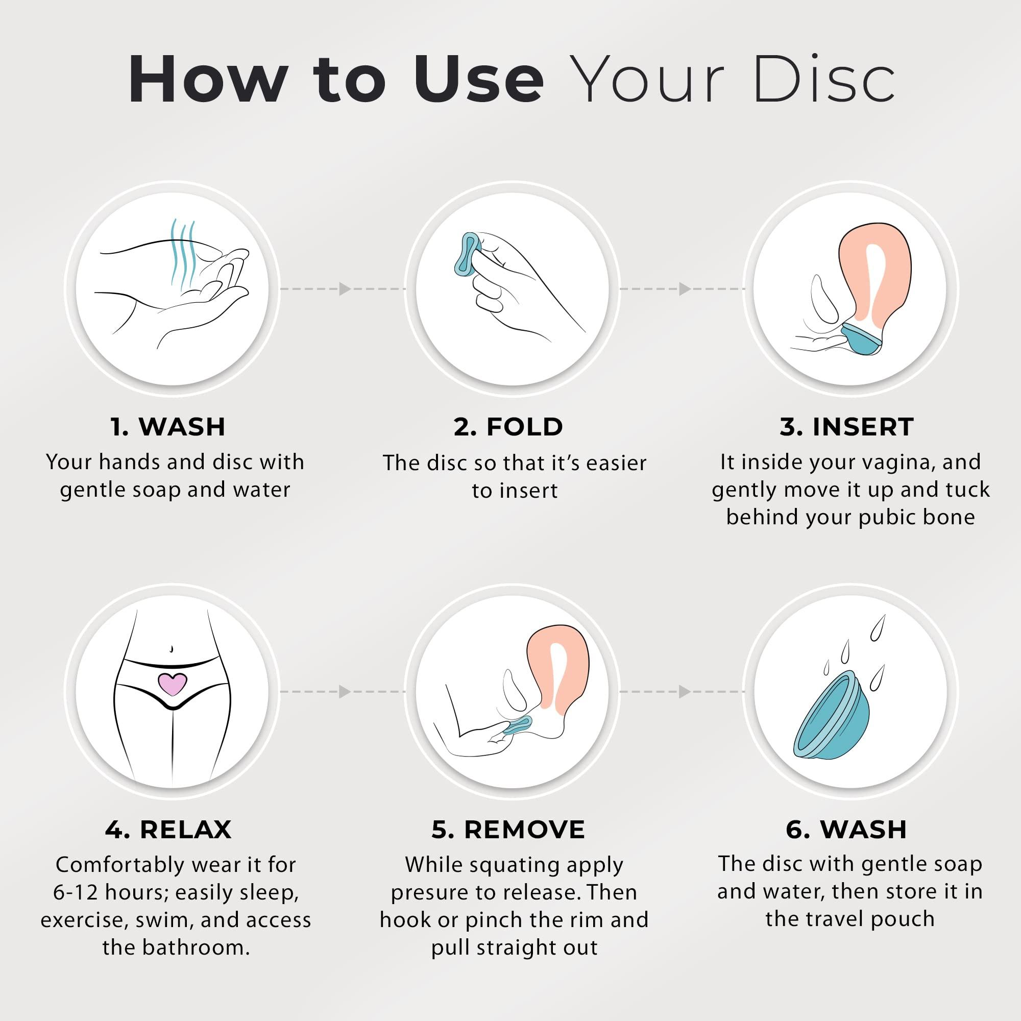 EcoBlossom Reusable Period Disc - Soft Period Disc for Women (Small/Large (Teal & Magenta))