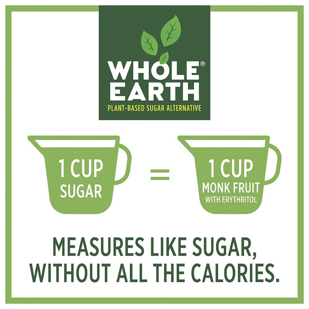 Whole Earth Sweetener Co. Whole Earth, Plant-Based Sugar Alternative - Golden Sweetener Erythritol & Monk Fruit, Zero Calories, No Artificial Colors and Keto Friendly (32Oz / 2Lb)