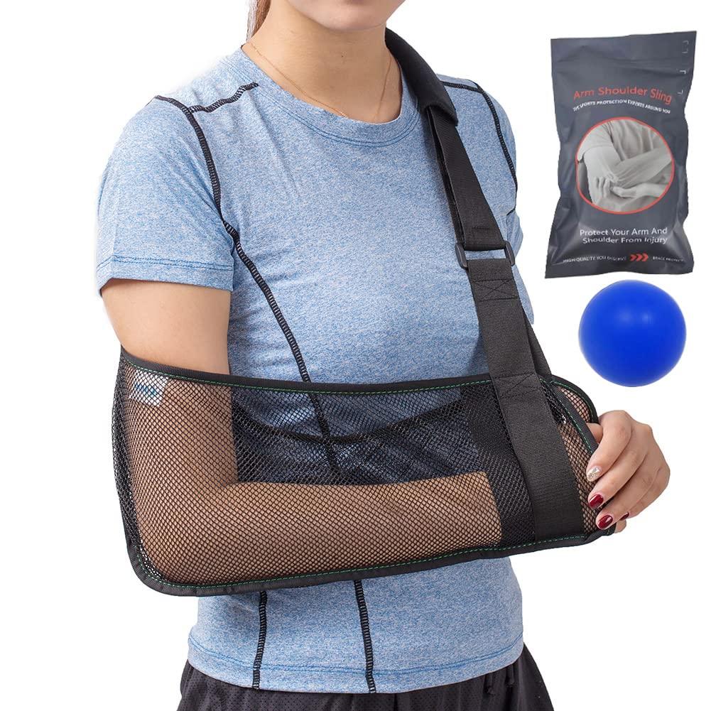 TODDOBRA Mesh Arm Shoulder Sling - Medical Shoulder Immobilizer for Shower - Adjustable Arm Brace for Torn Rotator Cuff Injury - Right Left Arm for Men Women - Shower Sling for Elbow, Wrist