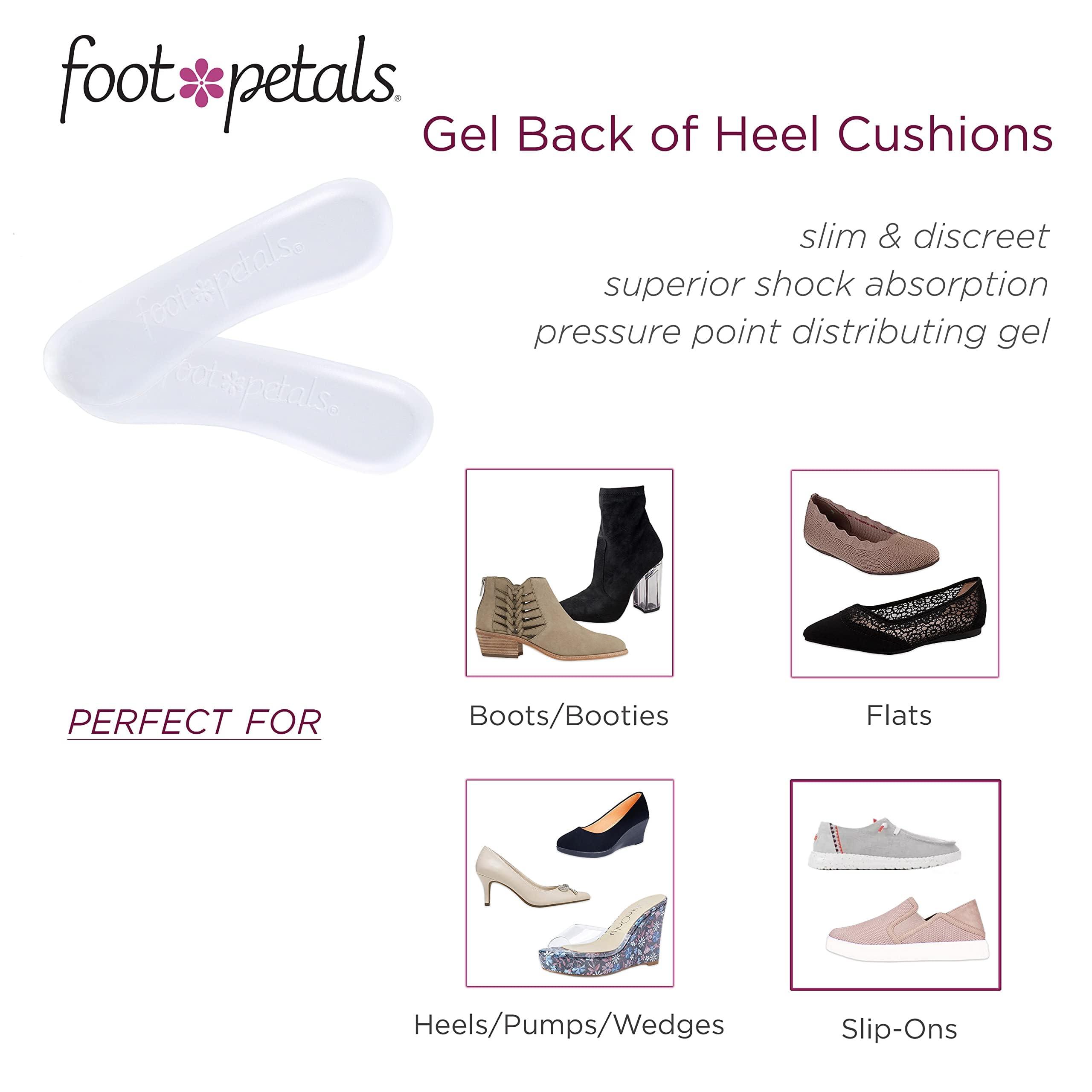 Foot Petals Foot Petals Womens Back of Heel Cushion Inserts, Heel Protectors, Comfortable Heel Grip for Pain Relief and Sizing, 1 pair, Gel