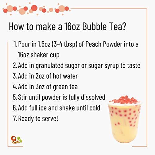 Qbubble Qbubble Tea Powder, Peach, 2.2 Pound