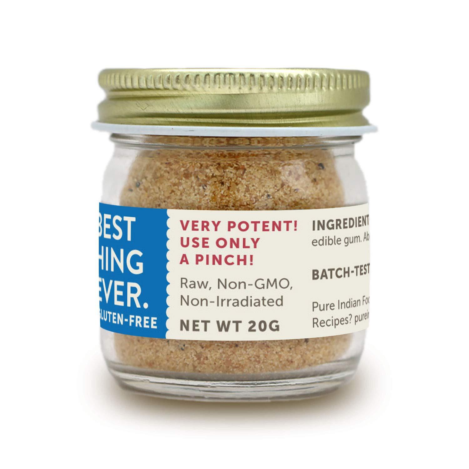 PURE INDIAN FOODS Pure Indian Foods Best Hing Ever (Asafoetida Powder), Gluten Free - Indian Spice for Garlic & Onion Substitute, 20g Glass Bottle (3 PACK)