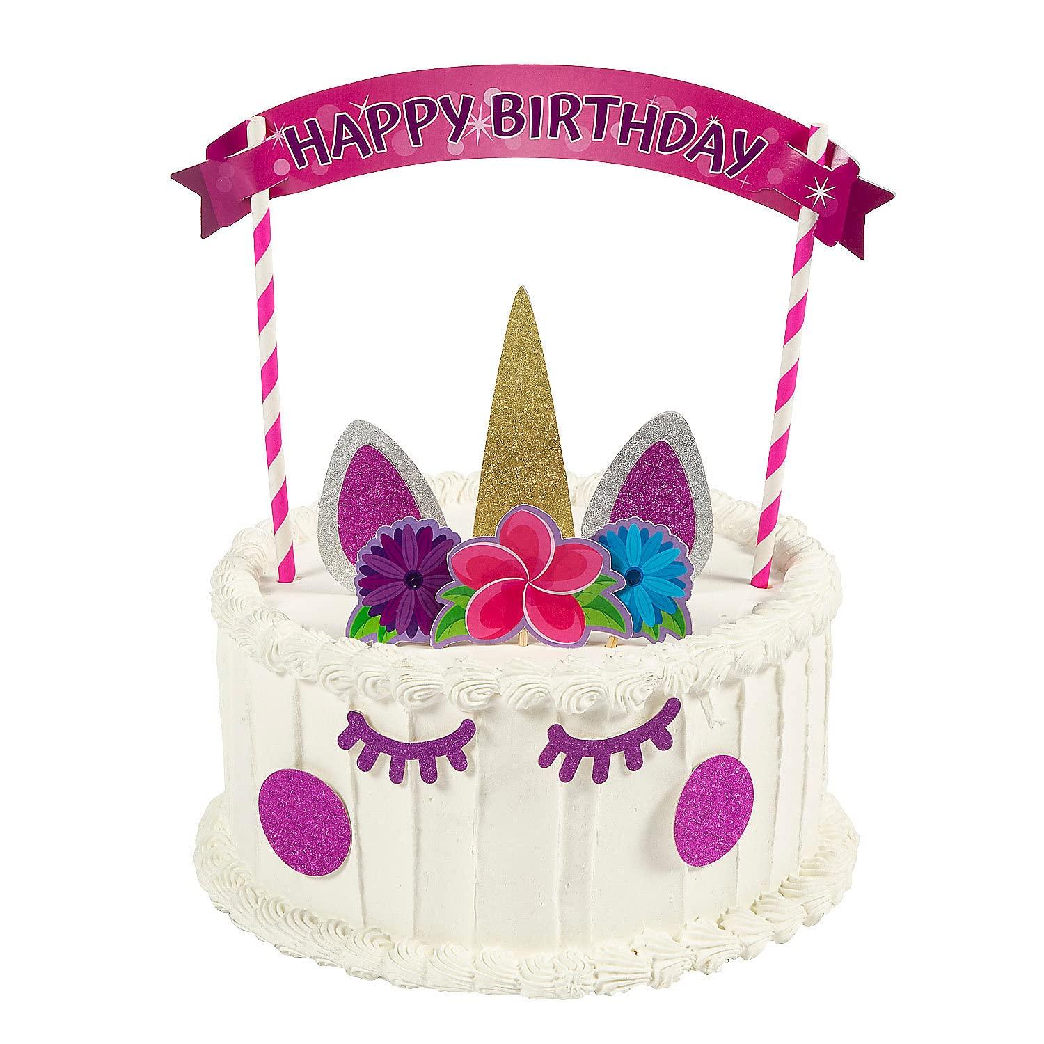 Fun Express Unicorn Birthday Cake Decorating Kit