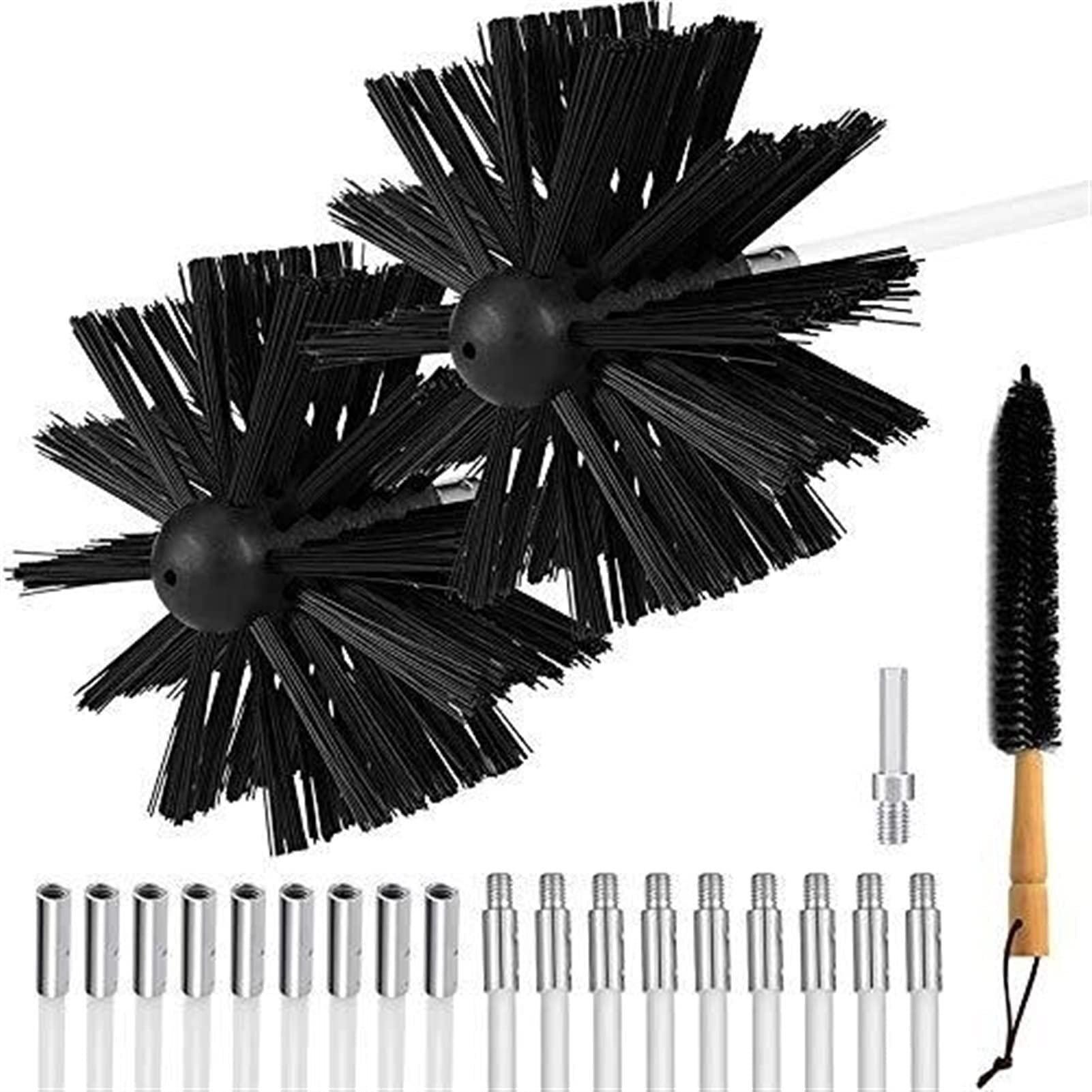 LIYUN chimney sweep kit Dryer Vent Cleaner 24 Feet, Flexible 9/18 Rods Dry Duct Cleaning Kit Chimney Sweep Brush With 1/2 Brush Heads And Dryer Lint Brush, Extend Up To 24 Feet ( Color : 18 Rods , Size : 41