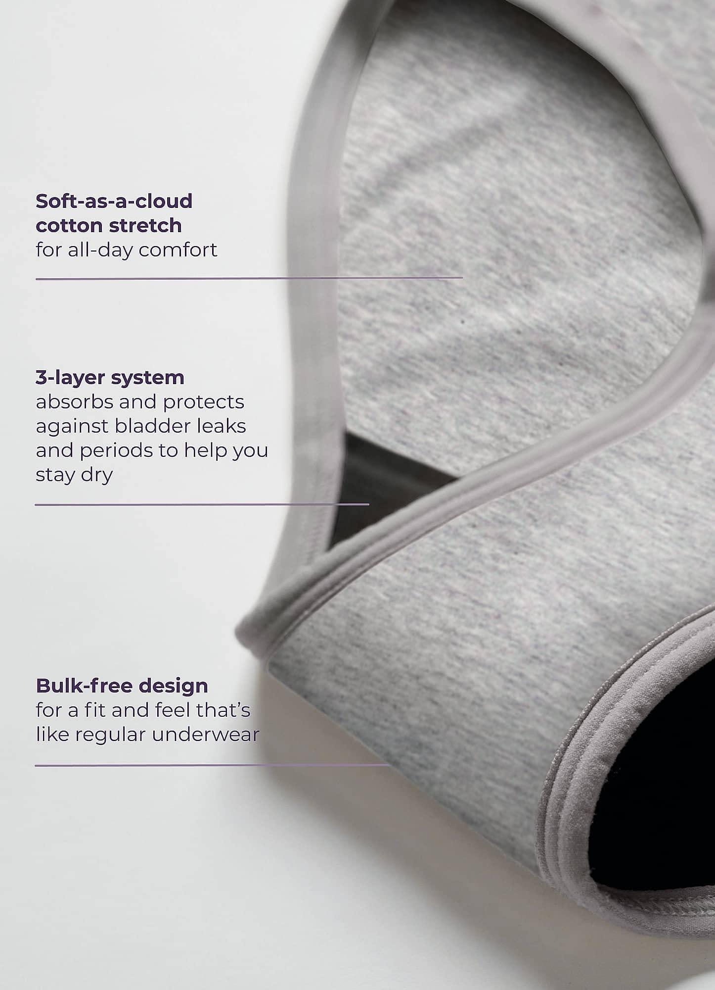 Jockey Jockey Women\'s Underwear Worry Free Cotton Stretch Moderate Absorbency Hips, Grey Heather, XL