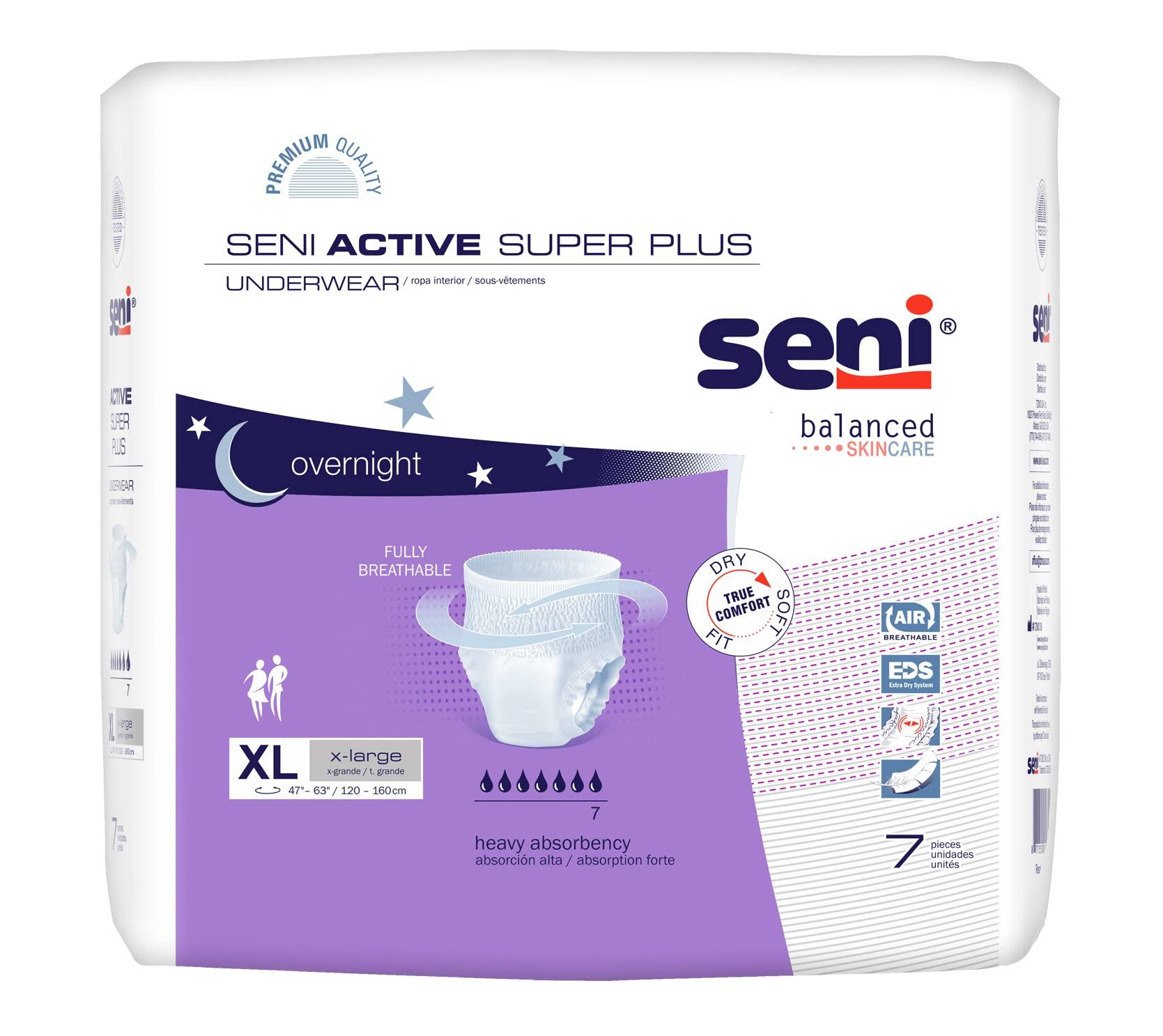 Seni Seni Active Super Plus Disposable Underwear Pull On with Tear Away Seams X-Large, S-XL07-AP1, Heavy, 28 Ct
