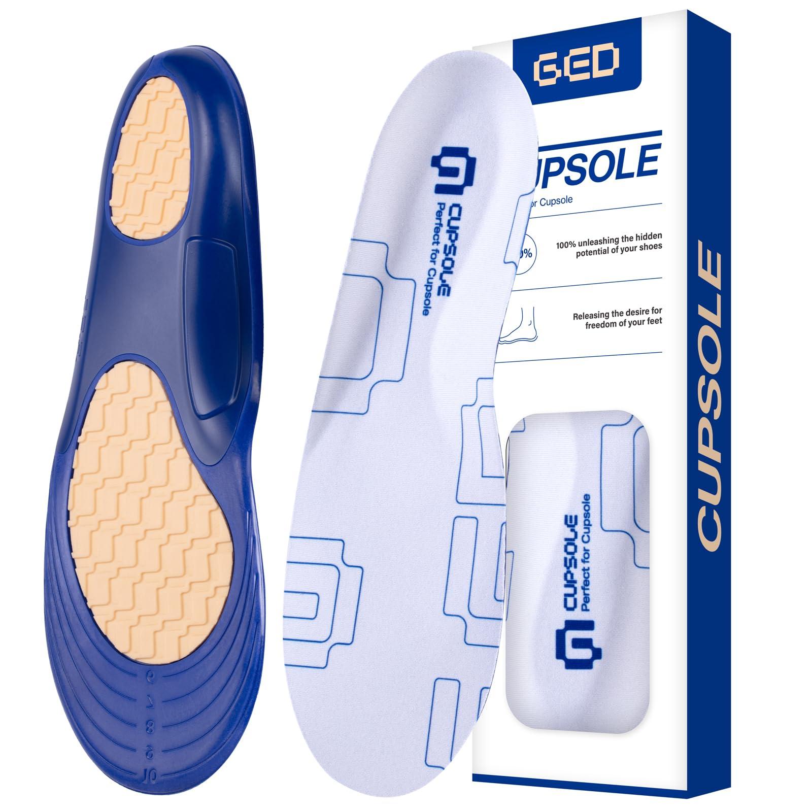 GED Skateboarding Shoe Insoles for Women, GED Sports Inserts for Skate Sneakers and Athletic Activity, Orthotic Insoles for Stability, Cushioning, Shock Absorbing, Arch Support, Protection US 6-6.5
