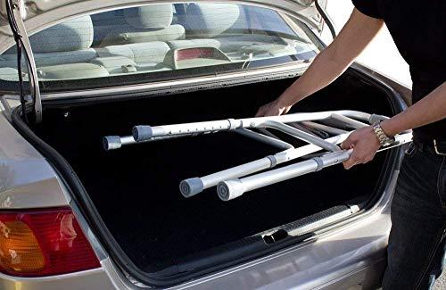 HEALTHLINE HEALTHLINE Walker Folding Deluxe 2 Button Without Wheels, Lightweight Foldable Mobility Walker No Wheels for Adult Seniors Disabled, Adjustable Height for Short, Average and Tall People