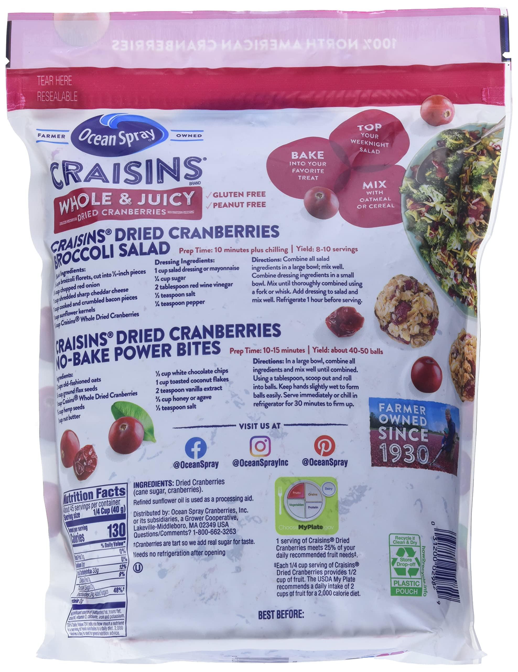 Ocean Spray Ocean Spray Whole Craisins Dried Cranberries (64 Oz),64 Ounce (Pack of 36)