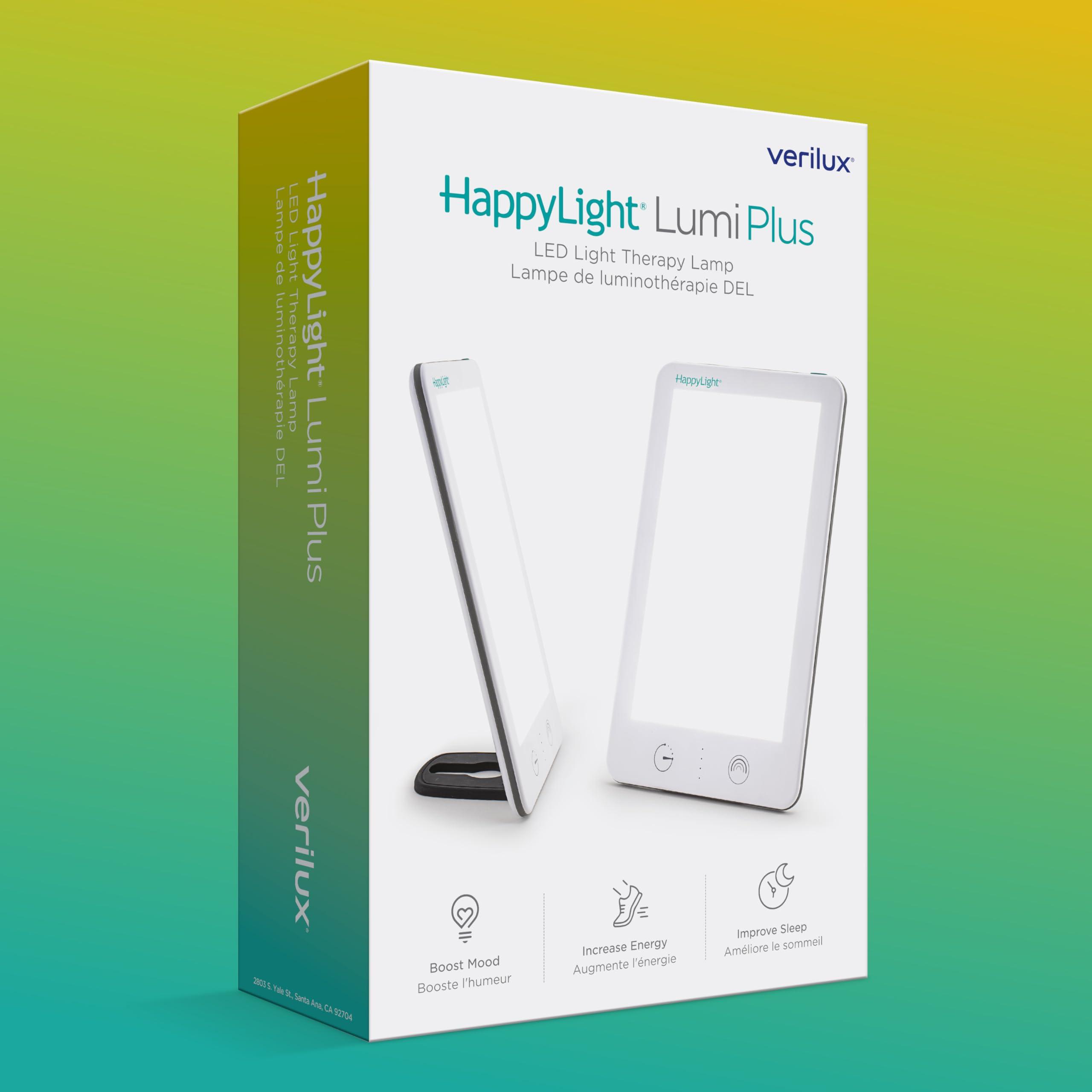 Verilux Verilux HappyLight Lumi Plus - Light Therapy Lamp with 10,000 Lux, UV-Free, LED Bright White Light with Adjustable Brightness, Countdown Timer, & Detachable Stand - Boost Mood, Sleep, and Focus