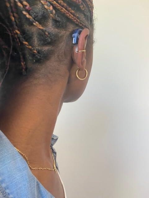 Deafmetal Deafmetal USA Retention Hearing Aid Cuff and Silicone Holster Attachment - Fits BTE and RIC Hearing Aids and BTE Cochlear Implant Processors - Keep Hearing Devices Secured - Gold - 1 Ear