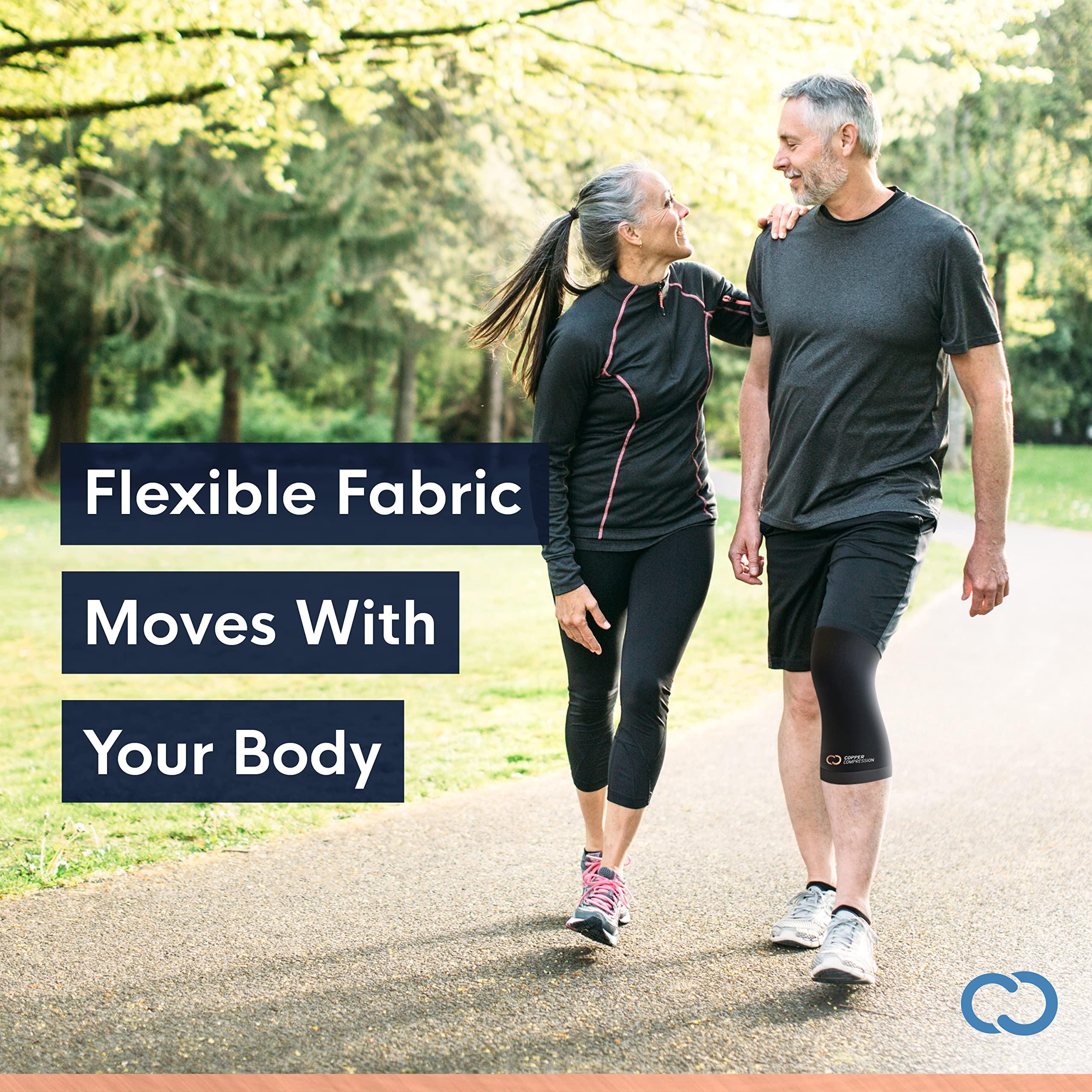 Copper Compression Copper Compression Knee Sleeve - Copper Infused Knee Stabilizer Support Brace for Meniscus Tear, ACL, MCL, Arthritis, Joint Pain Relief, Running, Sports, Hiking - Men & Women - Fits Right/Left - XL