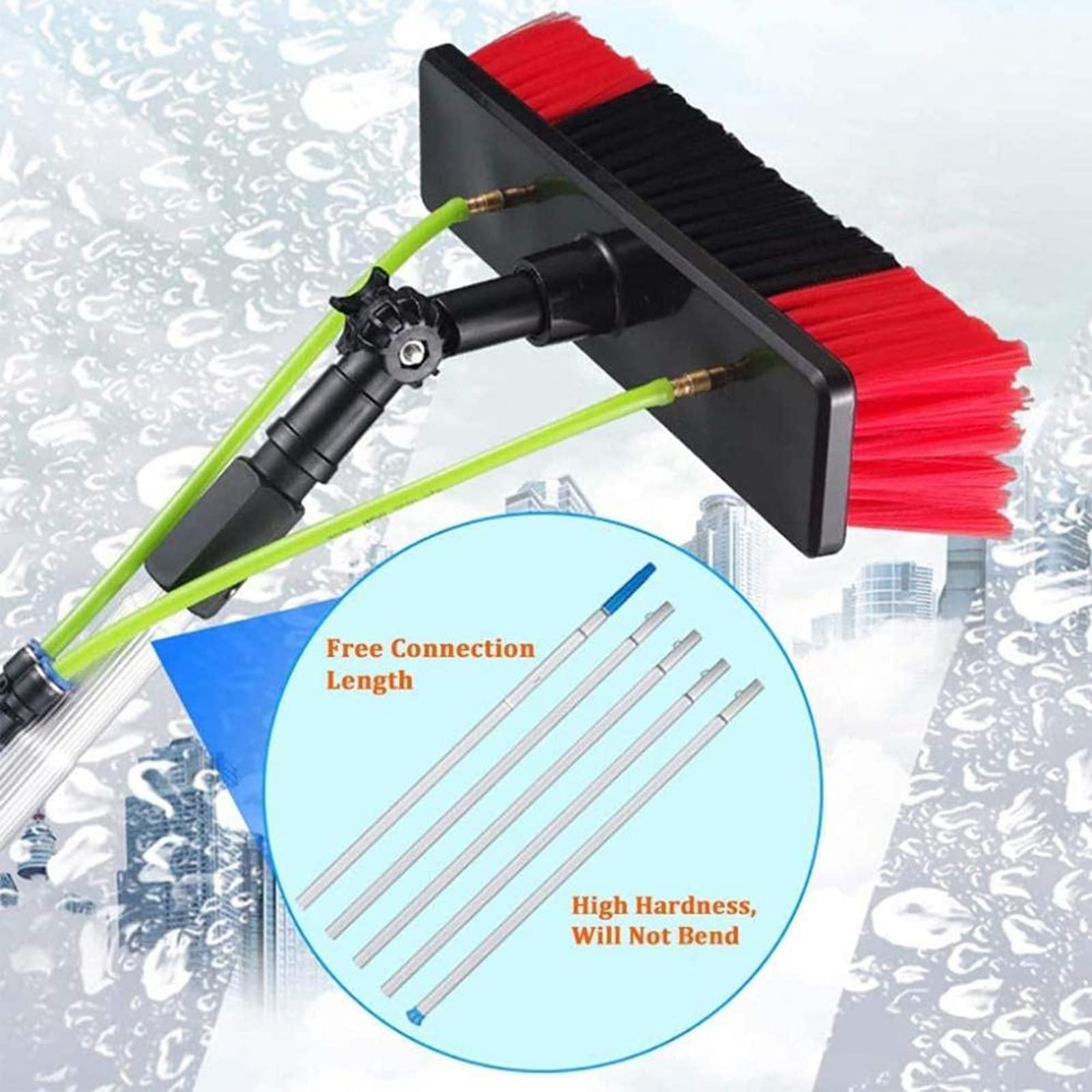NMDCDH 5m-12m Extension Pole Squeegee Window Washer Combo Telescopic Pole for Window Cleaning Pole Water Brush Extendable Cleaner Conservatory Roof for Photovoltaic Panel Cleaning?0cm Brush Head?